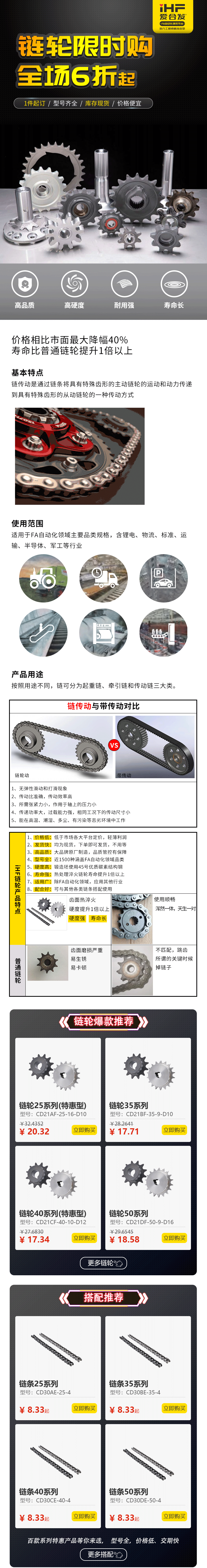 特惠現(xiàn)貨：鏈輪鏈條，成套搭配，更省錢、更耐用！